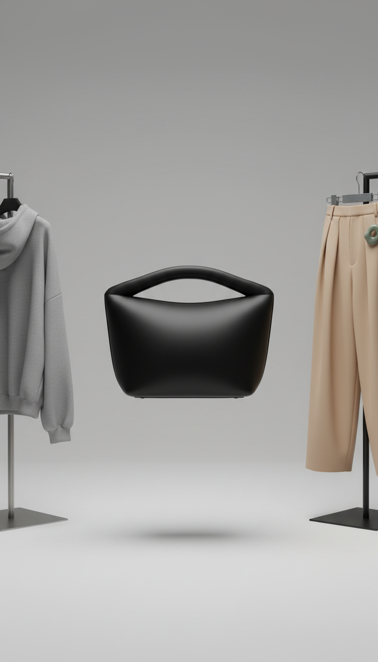 Matte black statement accessory bag