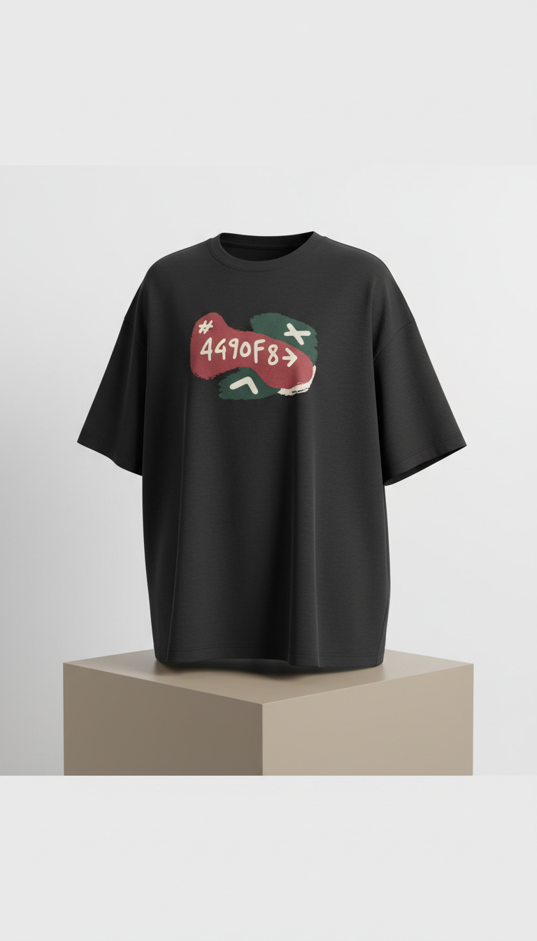 Charcoal Black matte graphic tee